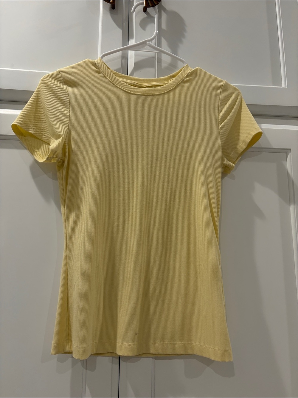 CALIA by Carrie Underwood Pale Yellow Short-Sleeve Crew Top